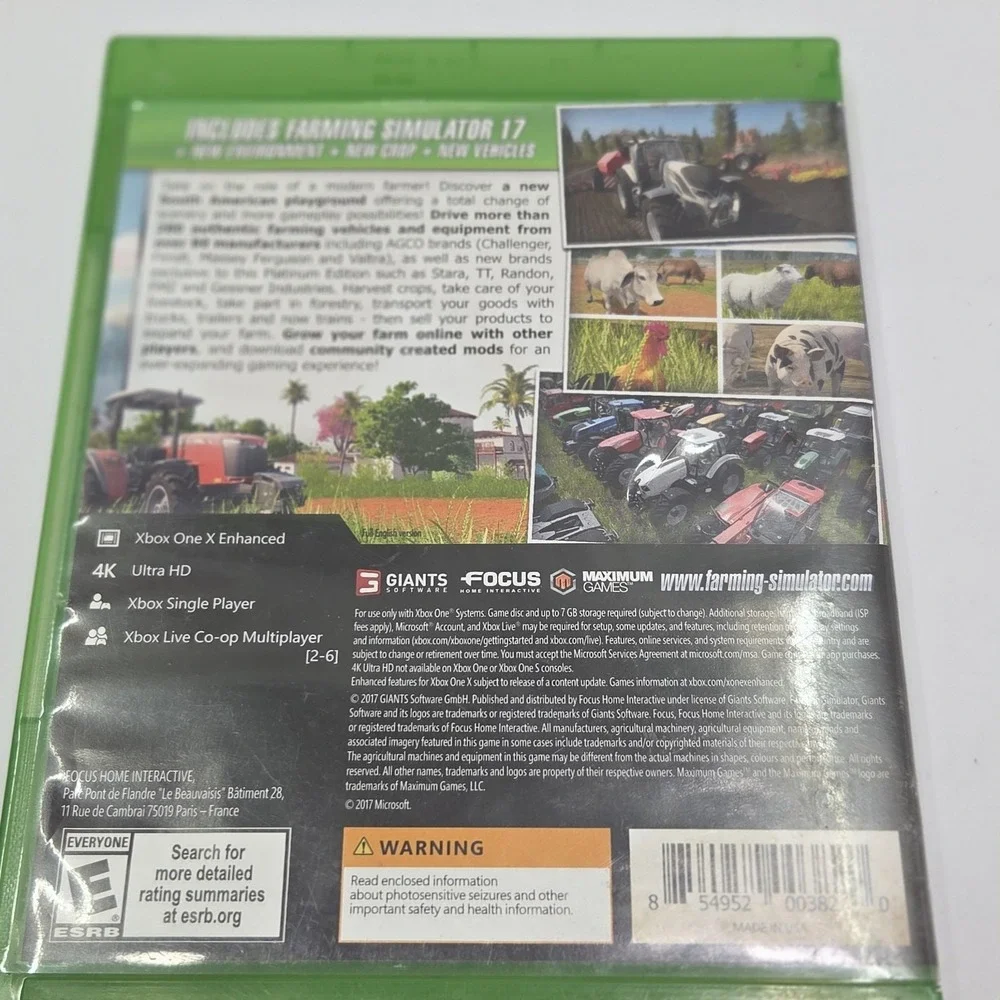 Farming Simulator 17 Platinum Edition Xbox One Microsoft Video Game CIB